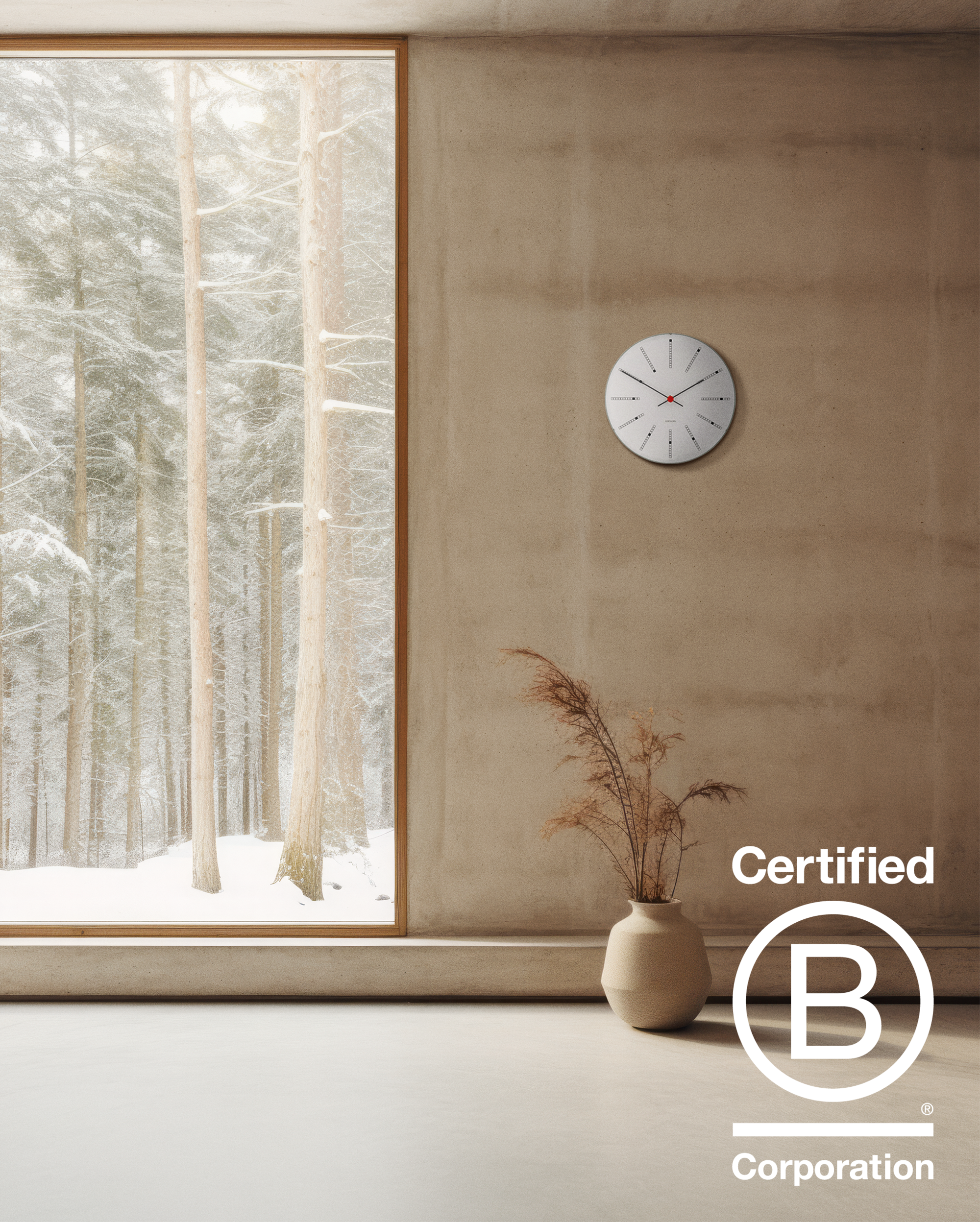 Arne Jacobsen Clocks, B Corp logo